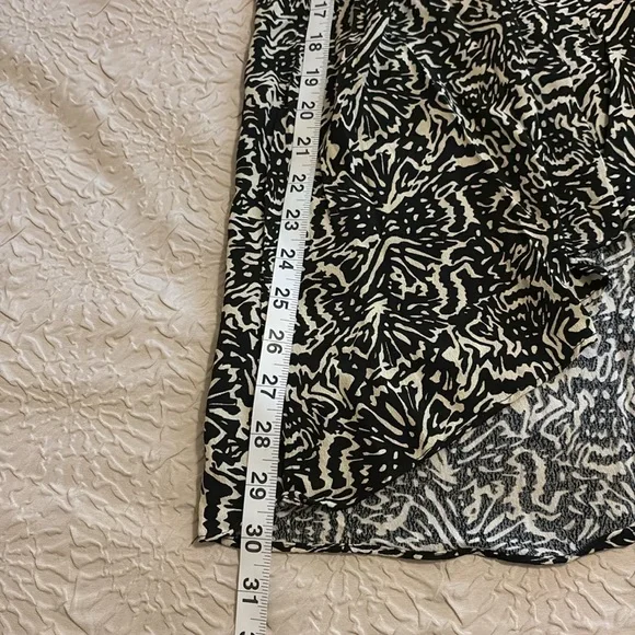 ba&sh Black and Cream Asymmetrical Midi Skirt - Picture 7 of 9